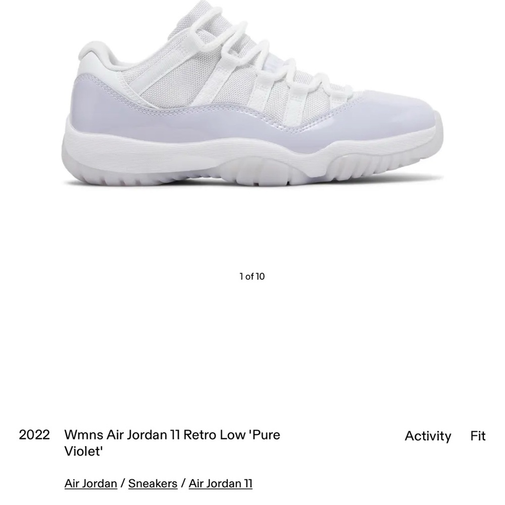 Jordan Women's Shoes in White and Light Purple